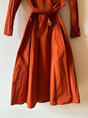 MaxMara Dark Orange Light Taffeta Trench dress 6