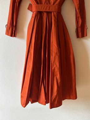 MaxMara Dark Orange Light Taffeta Trench dress 10