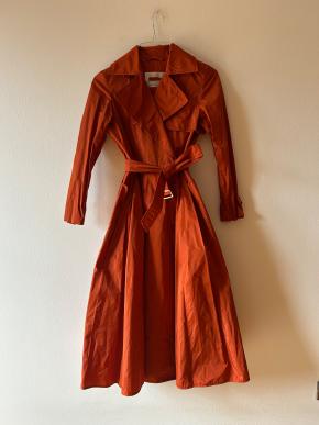 MaxMara Dark Orange Light Taffeta Trench dress 4