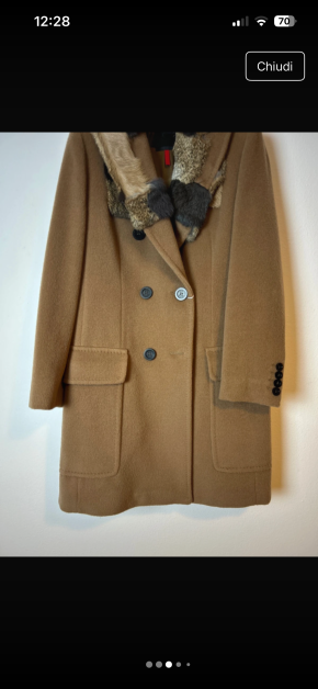 MaxMara Rabbit Collar Camel Coat 3