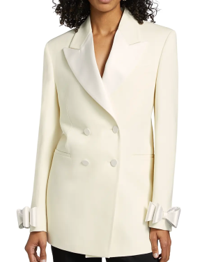 Mach & Mach  Crystalized Bow Cuff Blazer Minidress 4