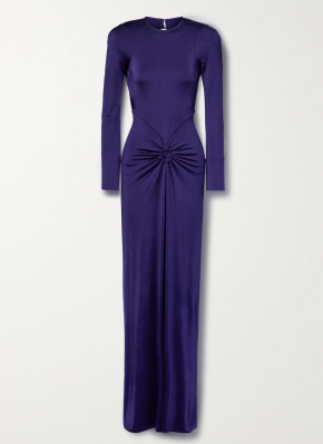 Victoria Beckham Open-Back Gathered Stretch-Satin Jersey Gown 2