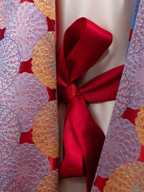 Daniel Hanson Red Dahlia Silk Jacquard 4