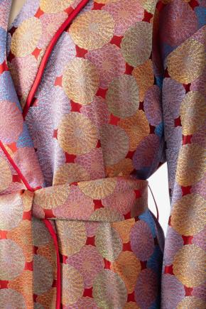 Daniel Hanson Red Dahlia Silk Jacquard Robe 6