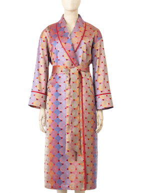 Daniel Hanson Red Dahlia Silk Jacquard Robe 2