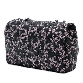 Chanel Black Medium CC Lambskin Sequin Single Flap 2