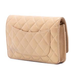 Chanel  Gold Quilted Iridescent Lambskin Coin Charm Wallet on Chain 2