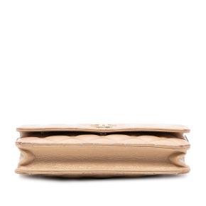 Chanel  Gold Quilted Iridescent Lambskin Coin Charm Wallet on Chain 3