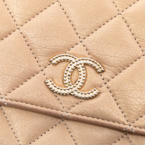 Chanel  Gold Quilted Iridescent Lambskin Coin Charm Wallet on Chain 6
