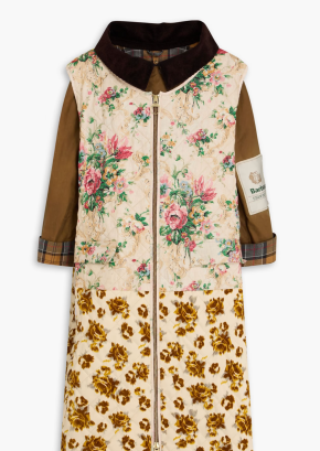 Erdem Floral-Print Cotton-Paneled Devoré-Velvet Coat 4