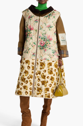 Erdem Floral-Print Cotton-Paneled Devoré-Velvet Coat 2