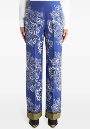 Etro Bandana-Print Straight-leg Silk Trousers 4
