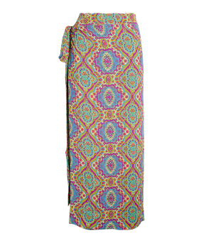 Etro Wrap Paisley-Print Silk Skirt 5