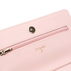 Chanel Pink CC Quilted Caviar Wallet on Chain 10