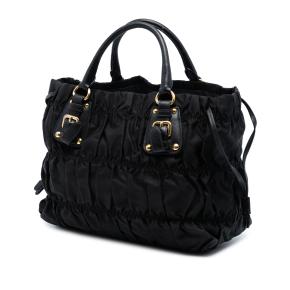 Prada Black Tessuto Gaufre Satchel 2