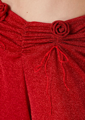 Oseree Red Roses Red Beach Pants 4