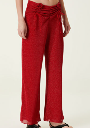 Oseree Red Roses Red Beach Pants 4
