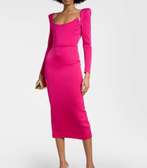 Alex Perry Crepe Satin Midi Dress 2