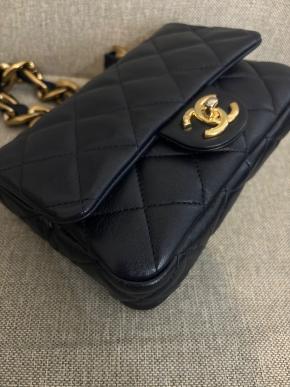 Chanel Navy Blue Funky Town Lambskin Shoulder Bag 4