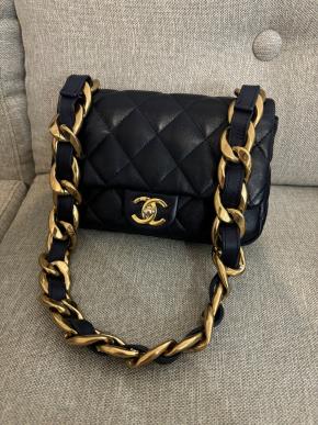 Chanel Navy Blue Funky Town Lambskin Shoulder Bag 8