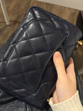 Chanel Navy Blue Funky Town Lambskin Shoulder Bag 3