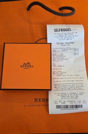Hermès Orange Clic H Bracelet With Gold Hardware 17 6