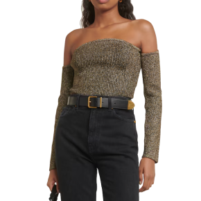 Khaite MARIA LS BARDOT SWEATER XS GOLD 917 2