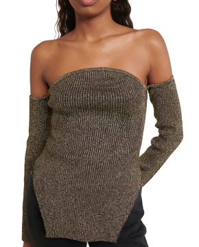 Khaite MARIA LS BARDOT SWEATER XS GOLD 917 7