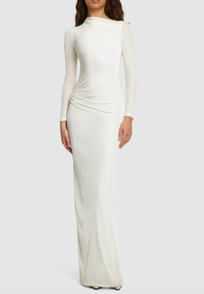 16arlington Nubria Draped Velvet Maxi Dress 4