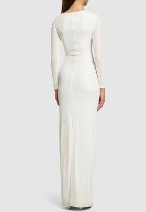 16arlington Nubria Draped Velvet Maxi Dress 5