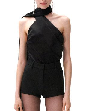 Magda Butrym Silk Wrap Neck Top 6