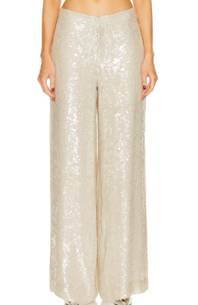 Lapointe Sequin Viscose Relaxed Wide Leg Trouser 2