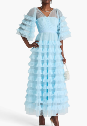 Huishan Zhang Marybell Tiered Point D'esprit Gown 2