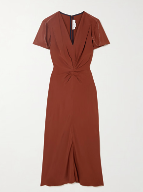 Victoria Beckham Gathered Crepe Midi Dress 3