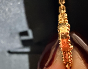 Van Cleef & Arpels vintage alhambra bracelet 5 motifs in blue agate 6