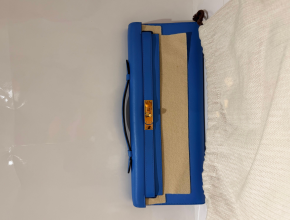 Hermes Bleu France Kelly Cut Clutch 9