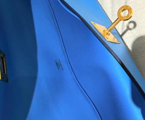 Hermes Bleu France Kelly Cut Clutch 5