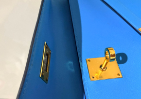 Hermes Bleu France Kelly Cut Clutch 8