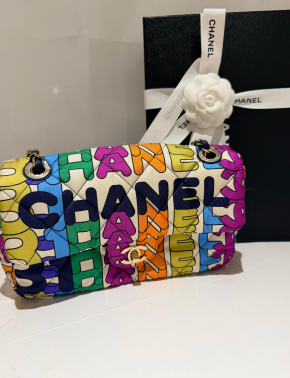 Chanel Mutli Colour Logo Flap Bag 5