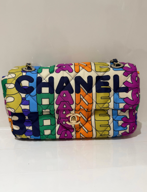 Chanel Mutli Colour Logo Flap Bag 4