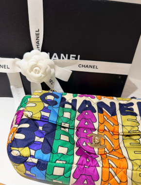 Chanel Mutli Colour Logo Flap Bag 3