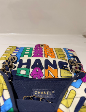 Chanel Mutli Colour Logo Flap Bag 6