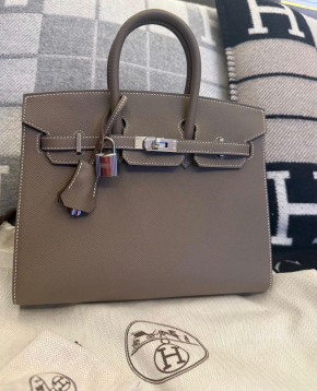 Hermes Birkin 25 Etoupe Epsom Sellier PHW 6