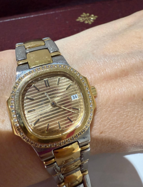 Nautilus Vintage Lady steel/yellow gold 18k with factory diamonds 5