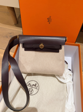 Hermes Ecru Ebene Mini Herbag 3