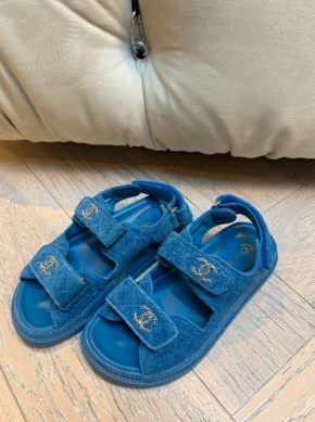 Chanel Blue  Denim Dad Sandals 2