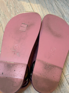 Chanel Pink Ponyskin Dad Sandals 7