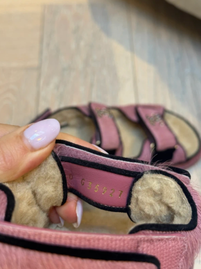 Chanel Pink Ponyskin Dad Sandals 8