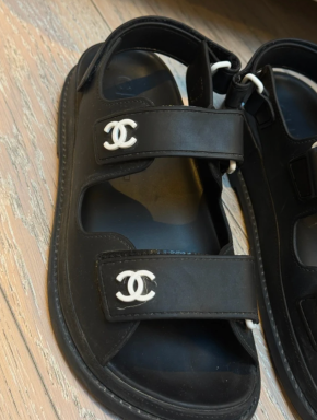 Chanel Black Rubber Dad Sandals 3