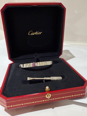 Cartier White Gold 10 Diamond love Bracelet 16 3